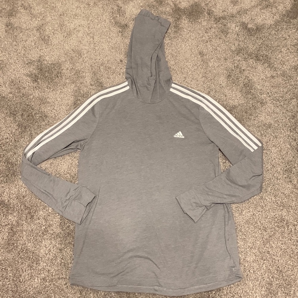 BOYS ADIDAS HOODIE GRAY